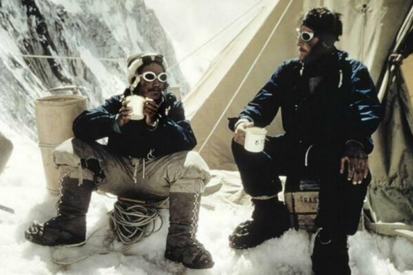 Tensing Norgay and Edmund Hilary on Mount Everest, May 28 1953
